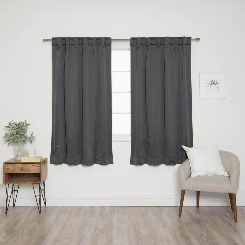 Best Home Fashion Dark Grey Back Tab Blackout Curtain 52 In W X 63   Dark Grey Best Home Fashion Blackout Curtains Jc 04 Bak Heatherbo 63 Dk Grey 64 1000 