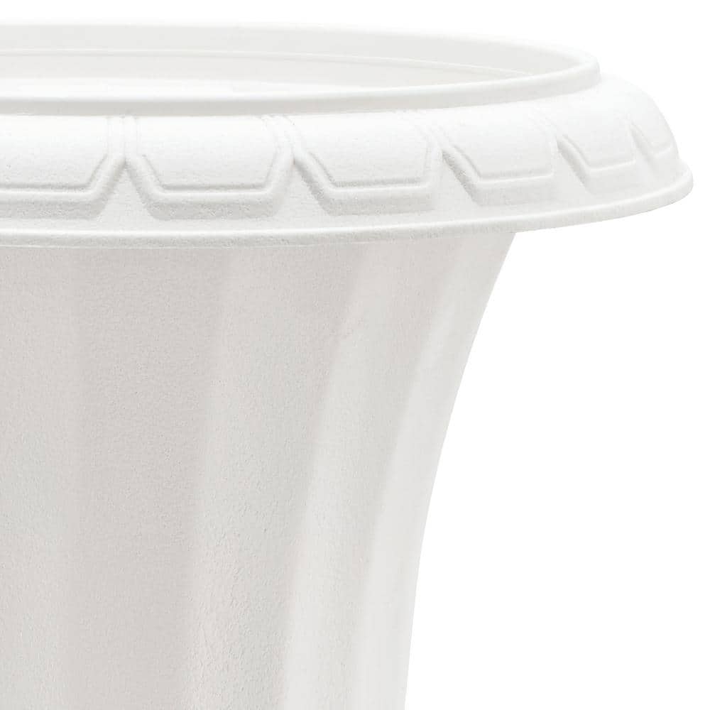 Classic White Painted Plastic Pedestal Urn Planter Set