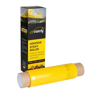15 in. Yellow Catchy Adhesive Sticky Roller, Greenhouse Strips for Flying Bugs, Long-Lasting Design