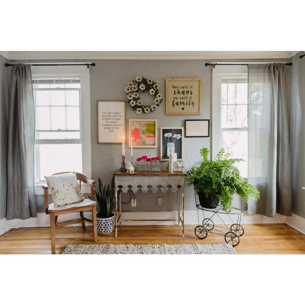 Black Metal Rustic Laundry Basket with Wheels