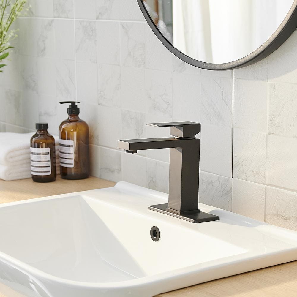 Matte Black Stainless Steel Single Handle Bathroom Faucet