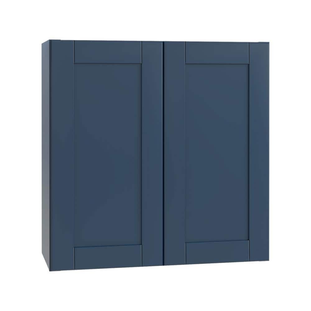 Washington Vessel Blue Plywood Shaker Assembled Wall Kitchen Cabinet 2 Shelves Soft Close 30 in W x 12 in D x 30 in H price history on PriceWatchPro