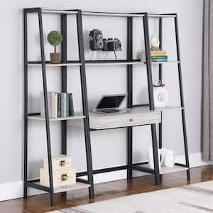 Pinckard 3-Piece 33 in. Gray Stone and Black Ladder Desk Set