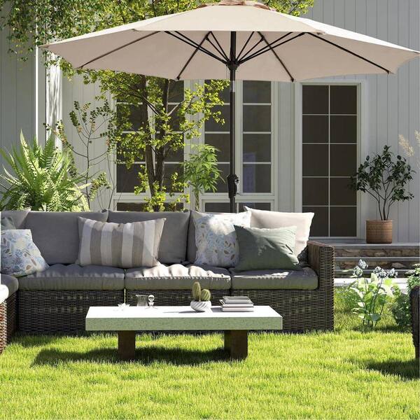 commercial steel base patio umbrellas Frankford Catalina 7.5 ft. Fiberglass Patio Umbrella