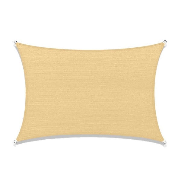 Sunshade Sail Canopy 13 ft. x 10 ft. Beige Rectangle Awning UV Block for Outdoor Patio Garden and Backyard