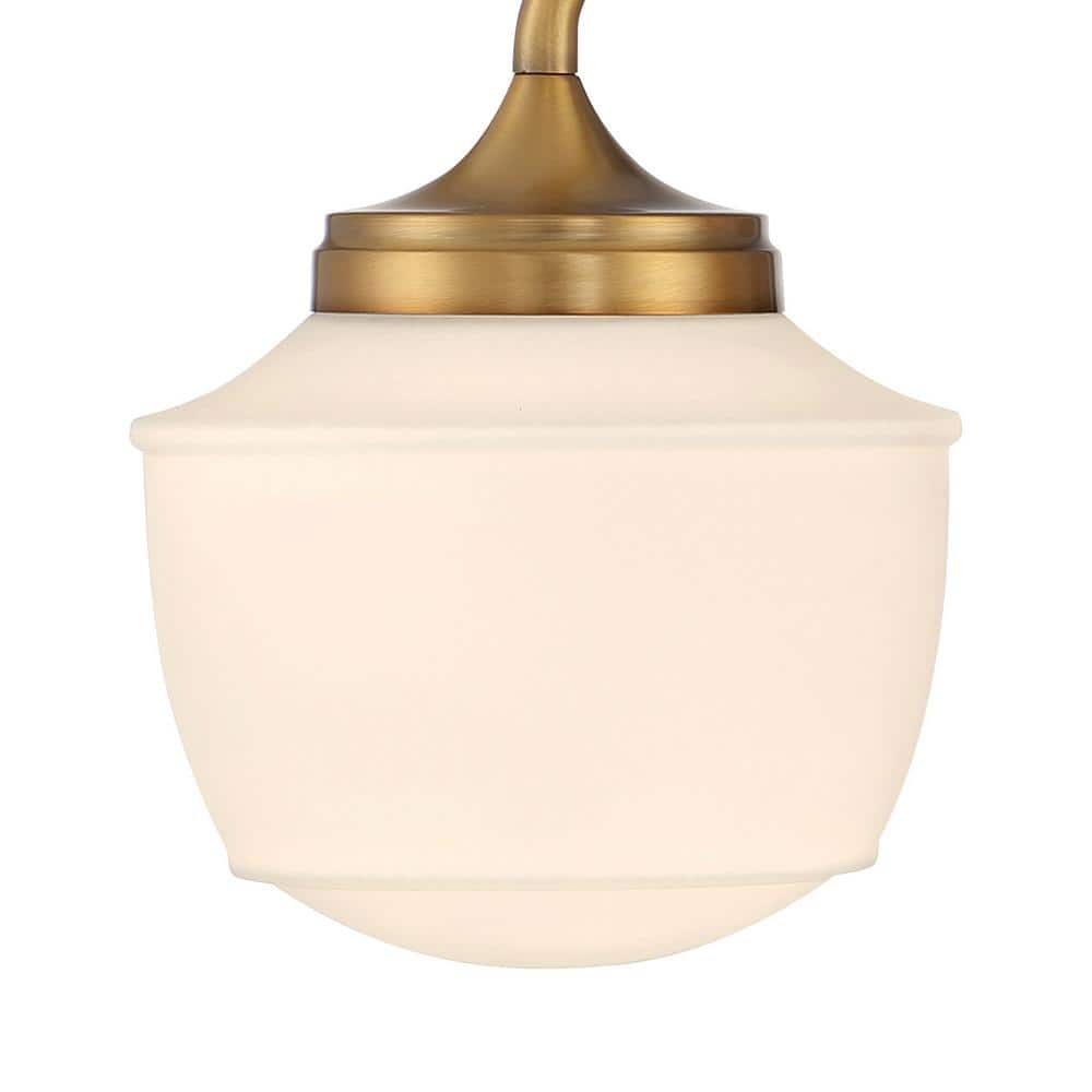Cornwell 23" Antique Brass Vanity Light with Opal Glass Shades