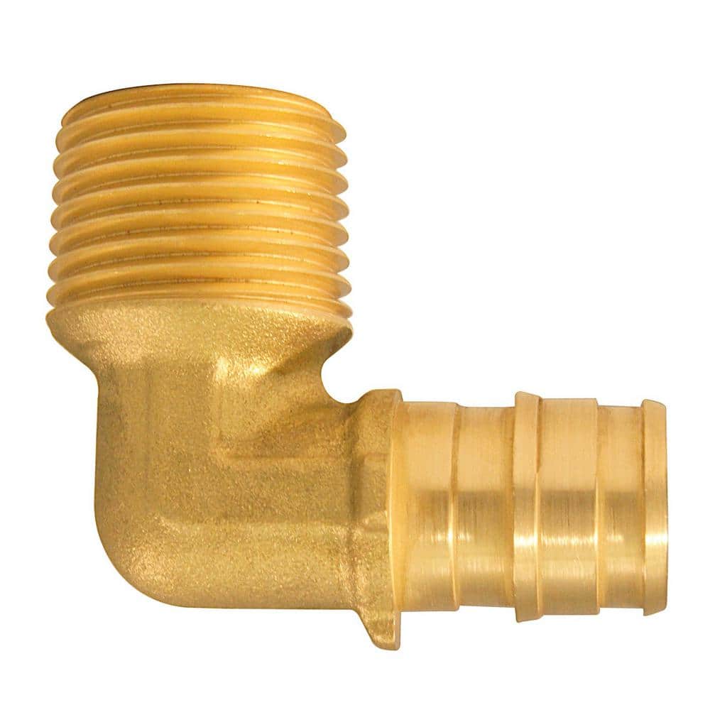 1/2 in. x 1/2 in. MNPT PEX-A Barb Brass 90-Degree Male Elbow Fitting price history on PriceWatchPro