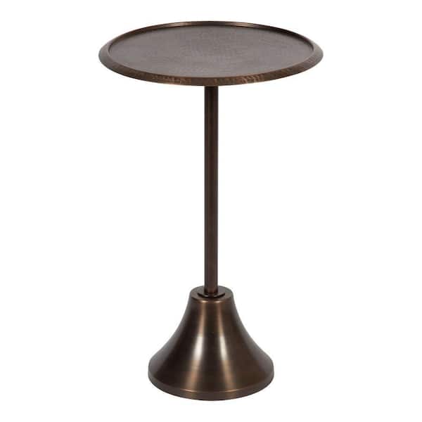Sanzo 15.00 in. Bronze Round Metal End Table