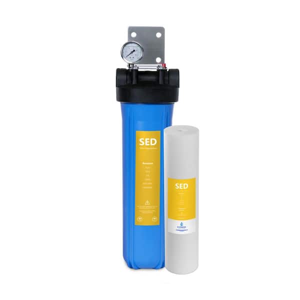 Express Water 1-Stage Whole House Water Filtration System - Sediment Filter - includes Pressure Gauge, Easy Release, 1 in. Connections