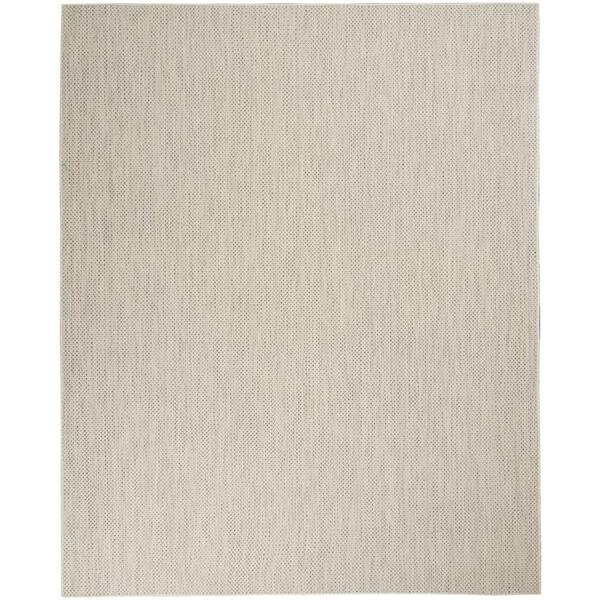 Courtyard Ivory/Silver 10 ft. x 14 ft. All-over design Contemporary Indoor/Outdoor Area Rug