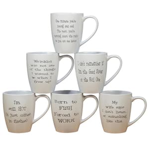 Live Out Loud 22 oz. 6 in. Multicolored Stoneware Mug (Set of 6)