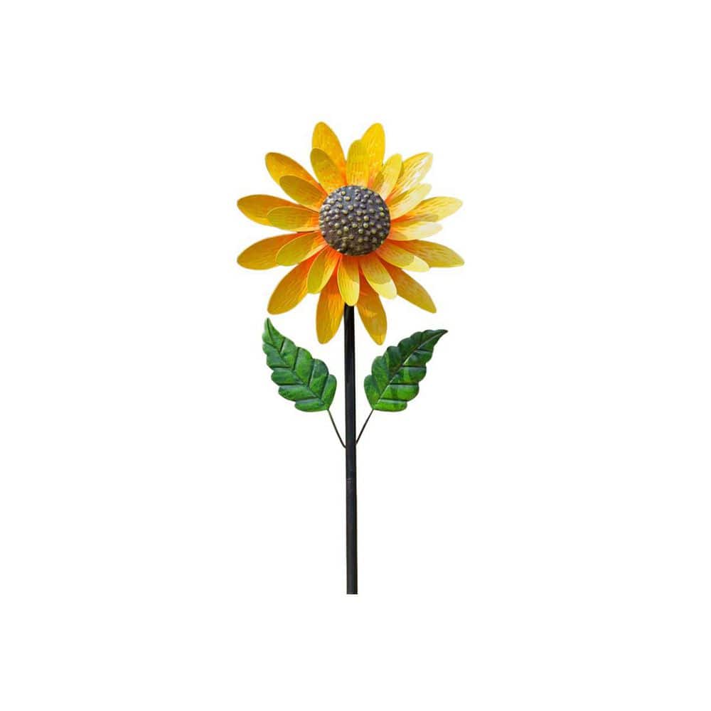 OGETFUUR 56 in. Sunflower Wind Spinner with Weather Resistant