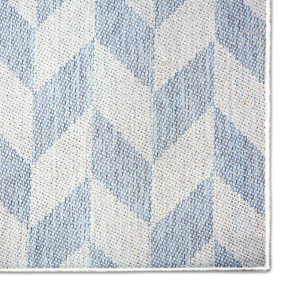 Modern Chic Blue/Grey Geometric Indoor/Outdoor Runner Rug