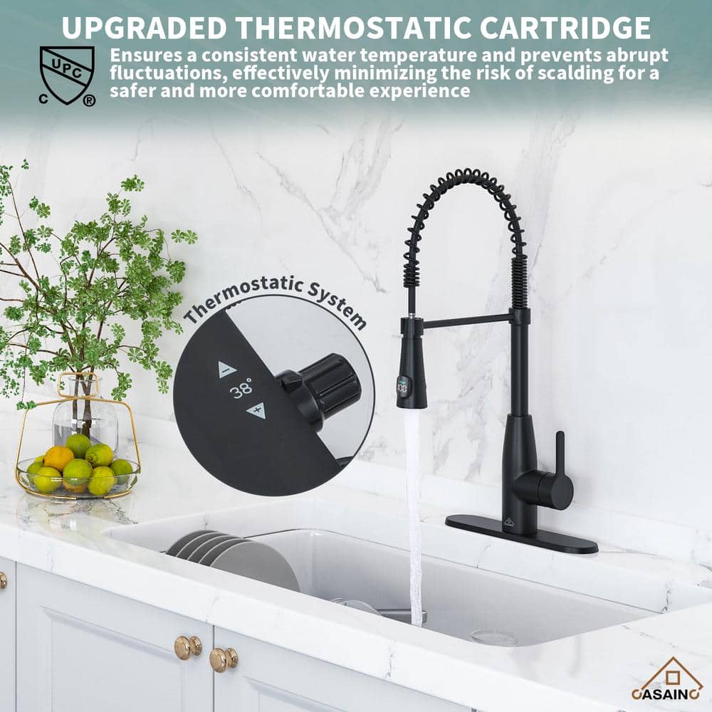 Matte Black Stainless Steel Pull Down Sprayer Kitchen Faucet