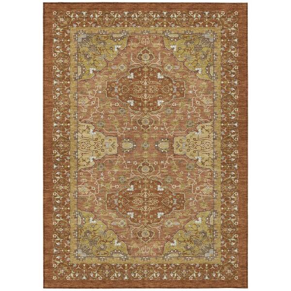 Chantille Machine Washable Indoor/Outdoor Abstract ACN2854 Paprika 10 ft. x 14 ft. Area Rug