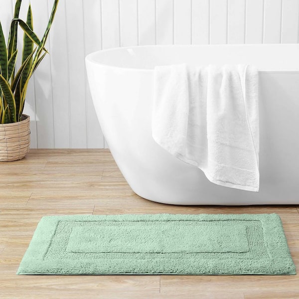 Long Branch 1-Piece Sage Green 100% Cotton 21 in. x 34 in. Bath Rug