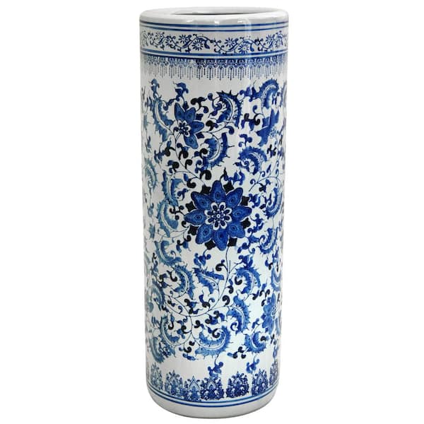 Oriental Furniture 23.5 in. Porcelain Decorative Vase in Blue