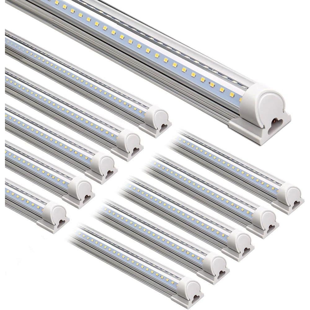 10-Pack 8 ft. LED Shop Light 10000 Lumens Integrated LED White Wraparound Light 5000K Daylight for Garage price history on PriceWatchPro