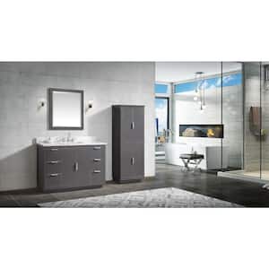 Austen 49 in. W x 22 in. D Bath Vanity in Gray with Silver Trim with Marble Vanity Top in Carrara White with Basin