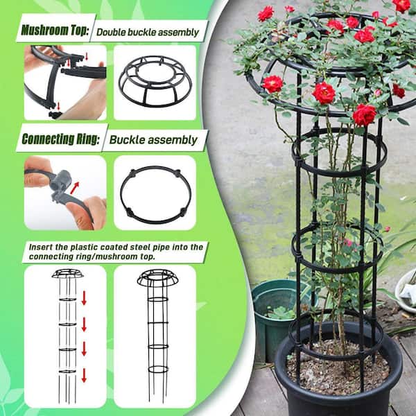 Garden Trellis for Climbing Plants Outdoor, 65 in. Mushroom Top