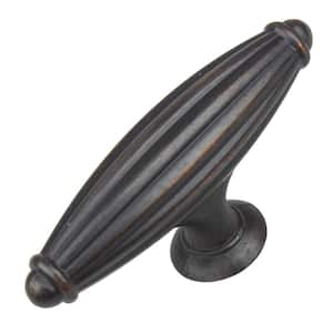2-1/2 in. Oil Rubbed Bronze Fluted Cabinet Drawer Knobs (10-Pack)