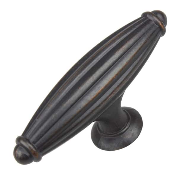 GlideRite 2-1/2 in. Oil Rubbed Bronze Fluted Cabinet Drawer Knobs (10-Pack)