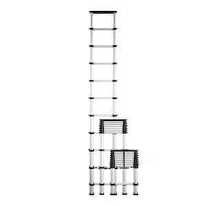SmartClose 10.5 ft. Aluminum Telescoping Extension Ladder, 14 ft. Reach Height, Load Capacity 300 lbs., ANSI Type 1A
