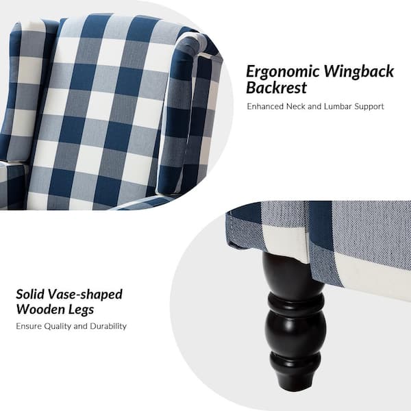 JAYDEN CREATION Celia Navy Fabric Standard (No Motion) Recliner