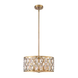 Dealey 5-Light Heirloom Brass Chandelier with Crystal Shade