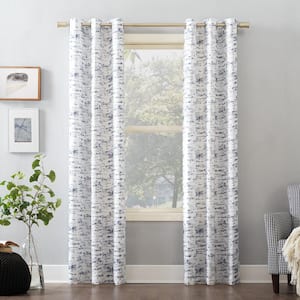 Rissa 80 in. W x 84 in. L Modern Printed Grommet Light Filtering Panel in White Pair
