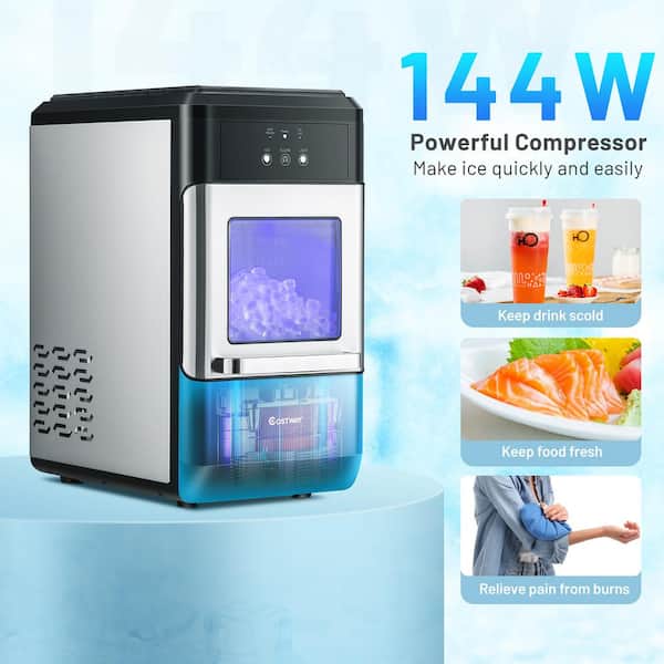 Ice Maker Countertop 44lbs per Day with Ice Shovel and Self-Cleaning - Black