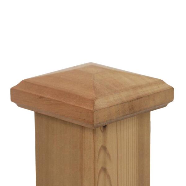 Protectyte Miterless 4 in. x 4 in. Untreated Wood Traditional Slip Over Fence Post Cap (Actual: 3-3/4 in. to 3-7/8 in.)