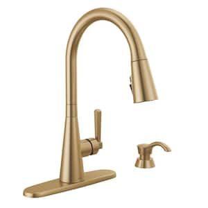 Boyd Single Handle Pull Down Sprayer Kitchen Faucet with ShieldSpray Technology in Champagne Bronze