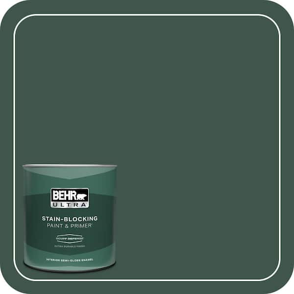 BEHR ULTRA 1 qt. #470F-7 Deep Jungle Extra Durable Semi-Gloss Enamel Interior Paint & Primer