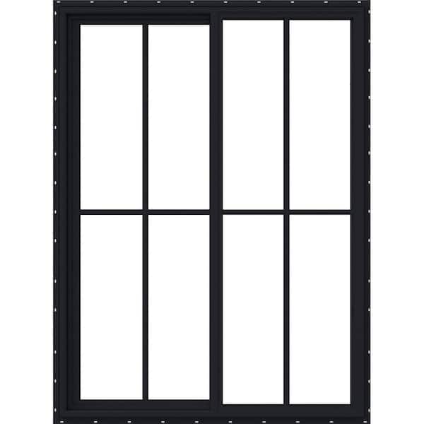 36 in. x 48 in. V4500 Right-Hand Sliding Vinyl Window with Black Exterior
