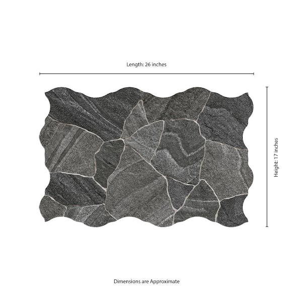 MSI Mauna Loa Lave 17 in. x 26 in. Matte Porcelain Marble Look