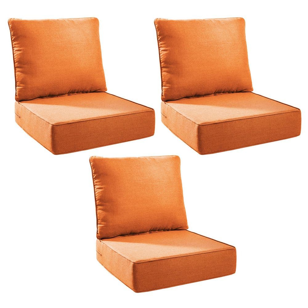 Duraolex 24 in. W x 24 in. D x 6 in. Thick Square 6-Piece Deep Seating Outdoor Lounge Chair Olefin Cushion in Orange price history on PriceWatchPro