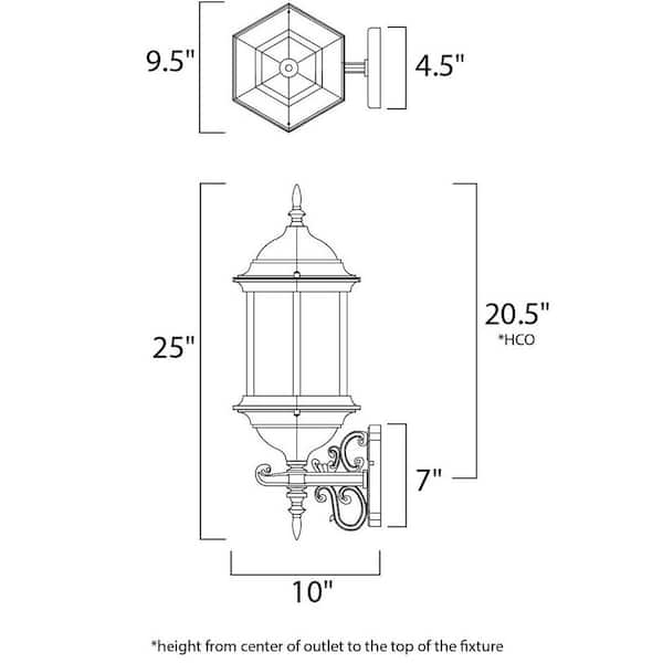 Builder Cast 3-Light Empire Bronze Outdoor Wall Lantern Sconce