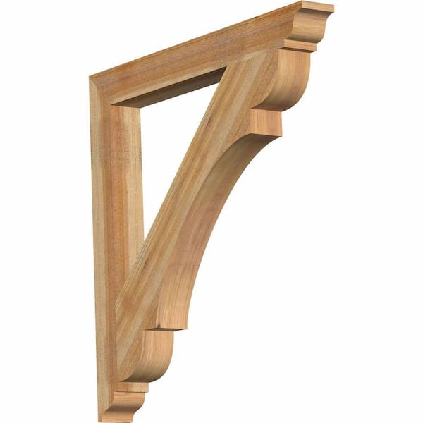 Ekena Millwork 4 in. x 38 in. x 38 in. Western Red Cedar Olympic Traditional Rough Sawn Bracket