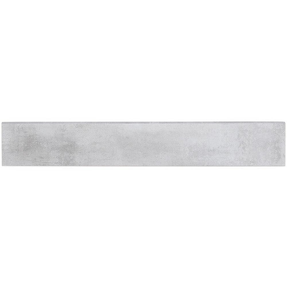 Large Gray Matte Porcelain Bullnose Tile for Indoor Use