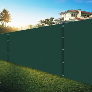 8 ft. x 50 ft. Privacy Fence Screen with Grommets and Zip Ties for Garden Yard/Construction Site/Balcony, Blackish Green
