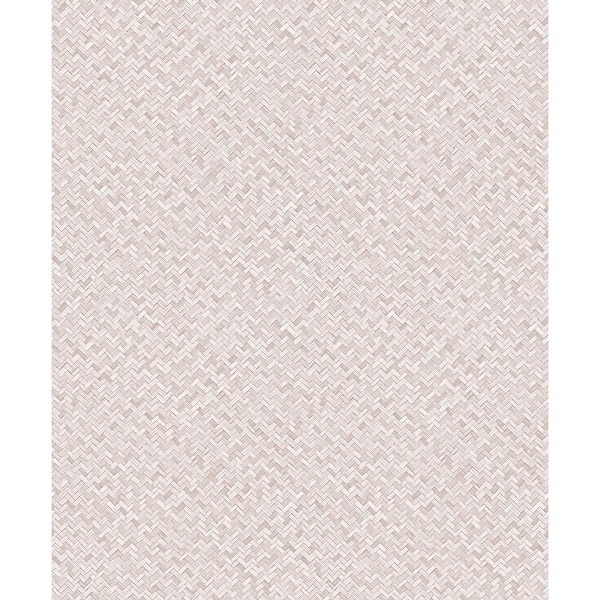 Unbranded Flora Collection Pink Chevron Weave Matte Finish Non-pasted Vinyl on Non-woven Wallpaper Roll