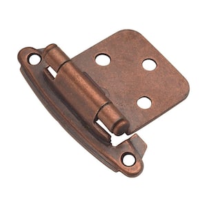 1-14/15 in. x 2-5/8 in. Antique Copper Surface Self-Closing Hinge (2-Pack)