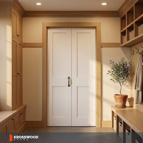 Krosswood Doors 36 in. x 80 in. Shaker 2-Panel Solid Core Primed