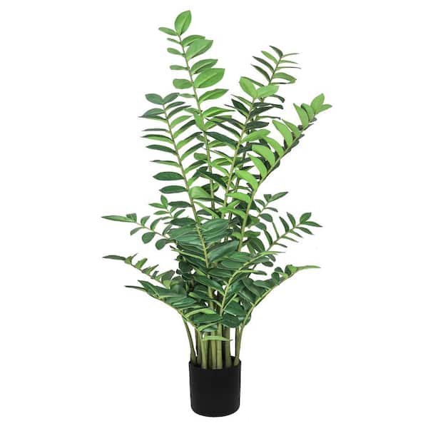 50 in. Real Touch Artificial Zamiifolia ZZ Plant in Black Pot