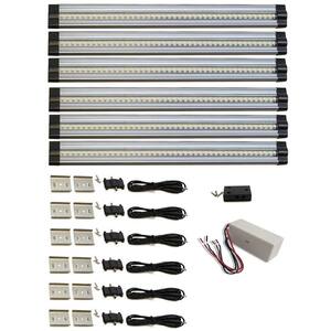 12 in. 4000K Neutral White Hard-Wired LED 6-Strip Light 6-Piece Kit
