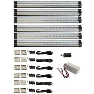 12 in. 4000K Neutral White Dimmable LED 6-Strip Light Hard-Wired, Dimmable Kit, 6-Piece Kit