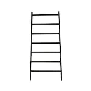 64 in. H Black Decorative Wood Ladder