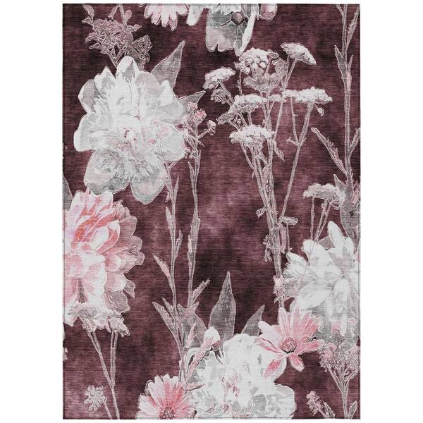 Chantille Machine Washable Indoor/Outdoor Abstract ACN2796 Burgundy 5 ft. x 7 ft. 6 in. Area Rug