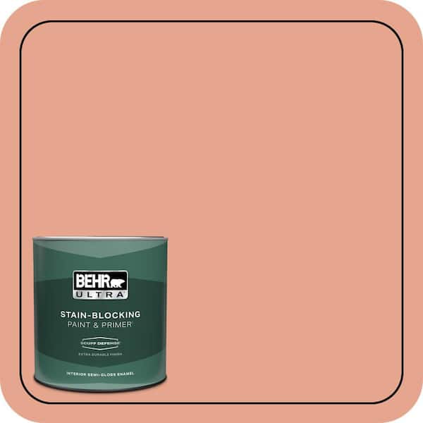 BEHR ULTRA 1 qt. #M180-4 Priceless Coral Extra Durable Semi-Gloss Enamel Interior Paint & Primer